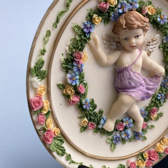 Hand painted 3D floral design decorative plate 6 Inch - Picture 3 of 6